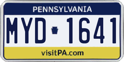 PA license plate MYD1641