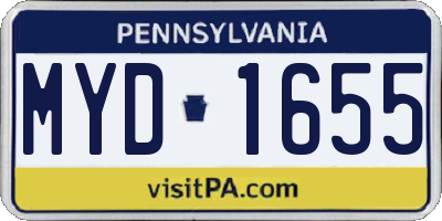 PA license plate MYD1655