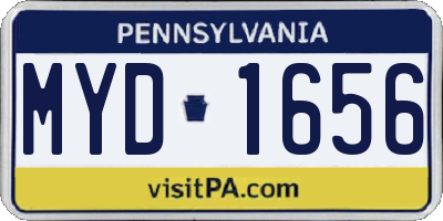 PA license plate MYD1656