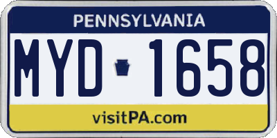 PA license plate MYD1658