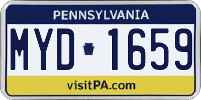 PA license plate MYD1659