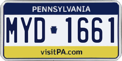 PA license plate MYD1661