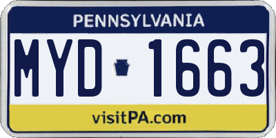 PA license plate MYD1663