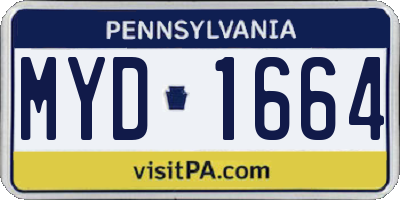 PA license plate MYD1664