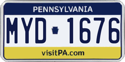PA license plate MYD1676