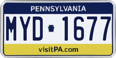 PA license plate MYD1677