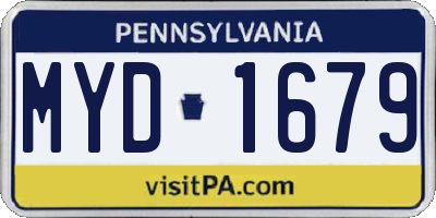 PA license plate MYD1679