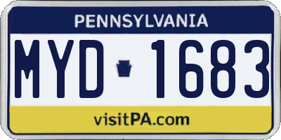 PA license plate MYD1683