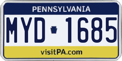 PA license plate MYD1685