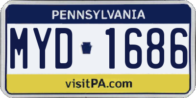 PA license plate MYD1686