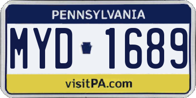 PA license plate MYD1689