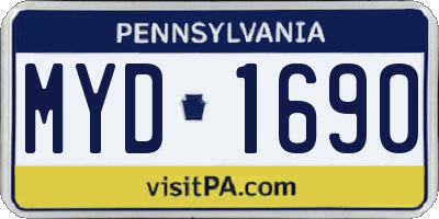 PA license plate MYD1690