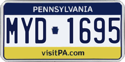 PA license plate MYD1695
