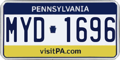 PA license plate MYD1696