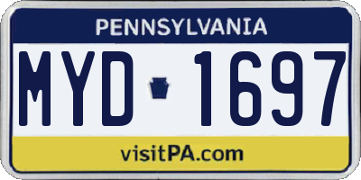 PA license plate MYD1697