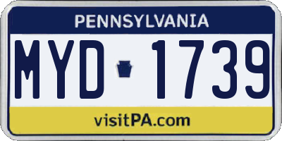 PA license plate MYD1739