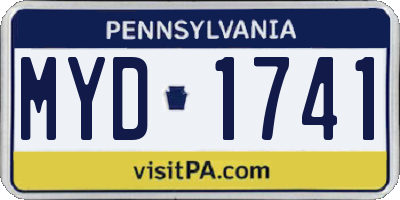 PA license plate MYD1741