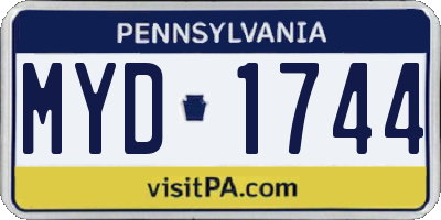 PA license plate MYD1744