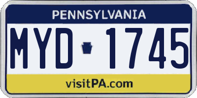PA license plate MYD1745