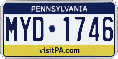 PA license plate MYD1746