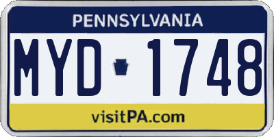 PA license plate MYD1748
