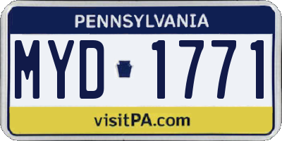 PA license plate MYD1771