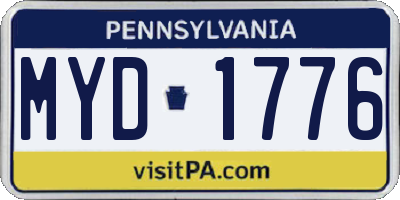 PA license plate MYD1776