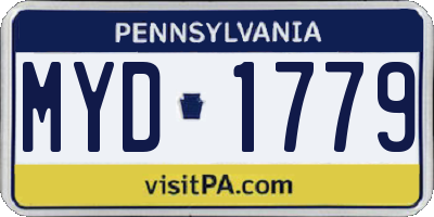PA license plate MYD1779