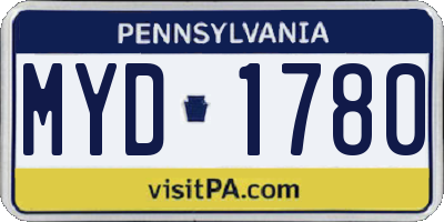 PA license plate MYD1780