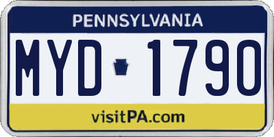 PA license plate MYD1790