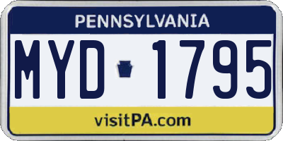 PA license plate MYD1795