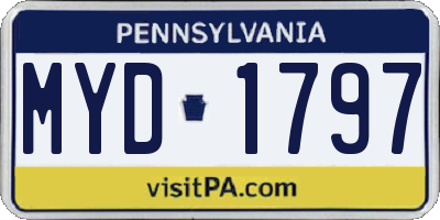 PA license plate MYD1797