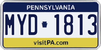 PA license plate MYD1813
