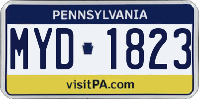 PA license plate MYD1823