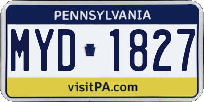 PA license plate MYD1827