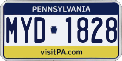 PA license plate MYD1828