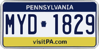 PA license plate MYD1829