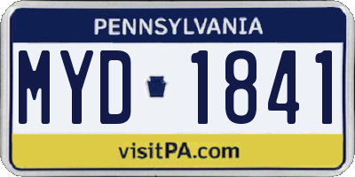 PA license plate MYD1841