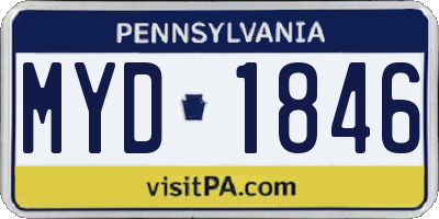 PA license plate MYD1846