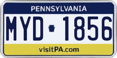 PA license plate MYD1856