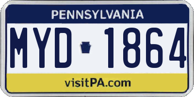 PA license plate MYD1864