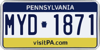PA license plate MYD1871
