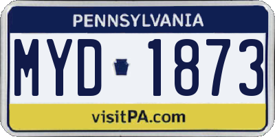 PA license plate MYD1873