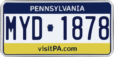 PA license plate MYD1878
