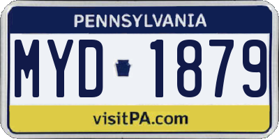 PA license plate MYD1879