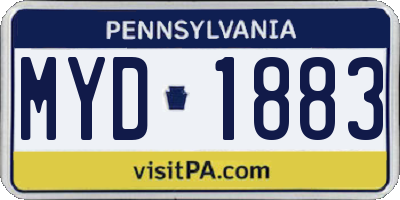 PA license plate MYD1883