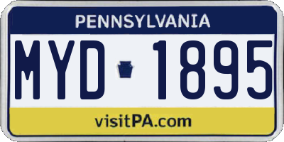 PA license plate MYD1895