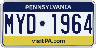 PA license plate MYD1964