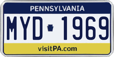 PA license plate MYD1969