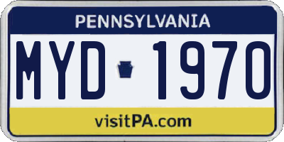 PA license plate MYD1970